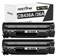 Compatible Pack x2 HP CB436A / CB436A Negro Cartucho de Toner para HP LaserJet P1503 P1504 P1505 P1506 M1120 MFP M1522 MFP