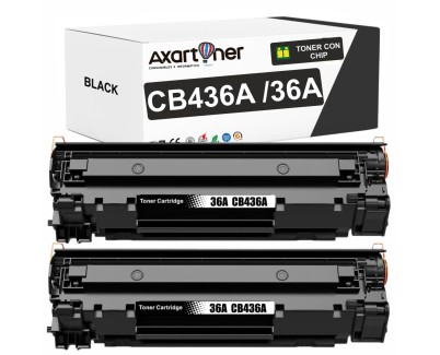 Compatible Pack x2 HP CB436A / CB436A Negro Cartucho de Toner para HP LaserJet P1503 P1504 P1505 P1506 M1120 MFP M1522 MFP