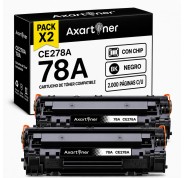 Compatible Pack x2 HP CE278A / 78A Negro Cartucho de Toner para HP LaserJet Pro P1566, P1606dn, M1530, M1536, M1536dnf