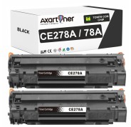 Compatible Pack x2 HP CE278A / 78A Negro Cartucho de Toner para HP LaserJet Pro P1566, P1606dn, M1530, M1536, M1536dnf