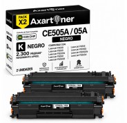 Compatible Pack x2 HP CE505A Negro Cartuchos de Toner 05A