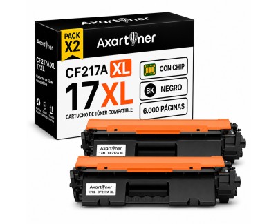 Compatible Pack x2 HP CF217A XL / 17A XL Negro Cartucho de Toner Alta Capacidad / Jumbo para Laserjet Pro M102a M102w MFP M130a M130fn M130fw M130nw