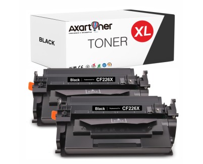 Compatible Pack x2 HP CF226X / 26X Negro Cartuchos de Toner para HP LaserJet Pro M402, MFP M426