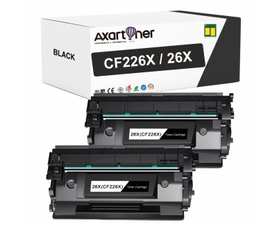 Compatible Pack x2 HP CF226X / 26X Negro Cartuchos de Toner para HP LaserJet Pro M402, MFP M426