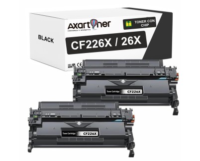 Compatible Pack x2 HP CF226X / 26X Negro Cartuchos de Toner para HP LaserJet Pro M402dn, M402n, M402d, M426dw, M426fdn, M426fdw, M402dne, M402dw, M402m, M426m