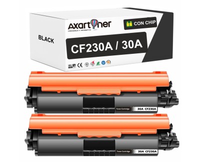Compatible Pack x2 HP CF230A / 30A Negro Cartucho de Toner para HP LaserJet Pro M203dw, M203dn, M227fdw, M227fdn, M227sdn