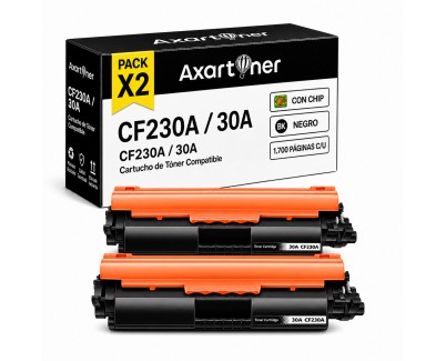 Compatible Pack x2 HP CF230A / 30A Negro Cartucho de Toner para HP LaserJet Pro M203dw, M203dn, M227fdw, M227fdn, M227sdn