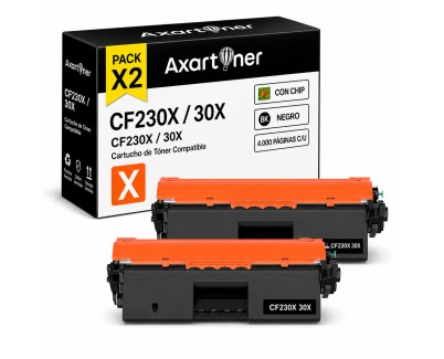 Compatible Pack x2 HP CF230X / 30X Negro Cartucho de Toner para HP LaserJet Pro M203dw, M203dn, M227fdw, M227fdn, M227sdn