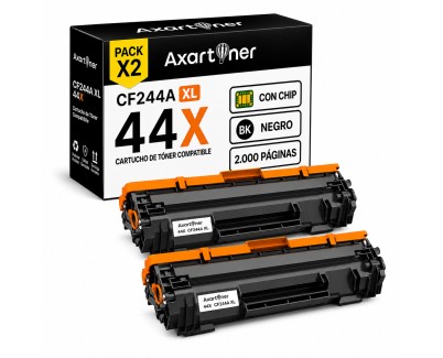 Compatible Pack x2 HP CF244A XL / 44A XL Negro Cartucho de Toner (alta capacidad / jumbo) para HP LaserJet Pro M14a M14w M15a M15W M27a M27w MFP M28a MPF M28w