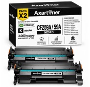 Compatible Pack x2 HP CF259A / 59A - CON CHIP - Negro Cartucho de Toner para HP LaserJet Pro M304a, M404dn, M404dw, M404n, MFP M428dw, MFP 428fdn, MFP M428fdw, Enterprise M406dn, MFP M430f