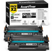 Compatible Pack x2 HP CF259X / 59X - CON CHIP - Negro Cartucho de Toner para HP LaserJet Pro M304a, M404dn, M404dw, M404n, MFP M428dw, MFP 428fdn, MFP M428fdw, Enterprise M406dn, MFP M430f