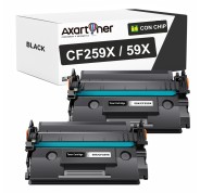 Compatible Pack x2 HP CF259X / 59X - CON CHIP - Negro Cartucho de Toner para HP LaserJet Pro M304a, M404dn, M404dw, M404n, MFP M428dw, MFP 428fdn, MFP M428fdw, Enterprise M406dn, MFP M430f