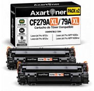 Compatible Pack x2 HP CF279A XL / 79X Negro Cartucho de Toner Alta Capacidad / Jumbo para HP LaserJet Pro M12a / M12w / MFP M26a / MFP M26nw