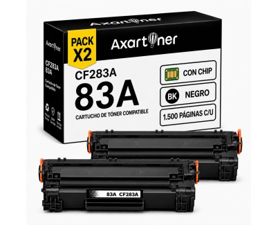 Compatible Pack x2 HP CF283A / 83A Negro Cartuchos de Toner para HP LaserJet Pro MFP M125nw, M127fw, M127fn, M201dw, M225dw, M125a, M201n