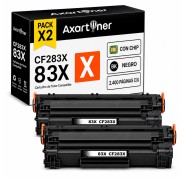 Compatible Pack x2 HP CF283X / 83X Negro Cartuchos de Toner para HP LaserJet Pro M201dw M201n MFP M225dn M225dw