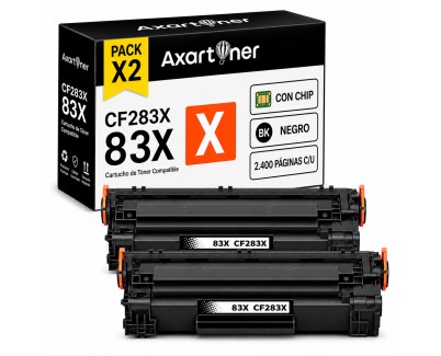 Compatible Pack x2 HP CF283X / 83X Negro Cartuchos de Toner para HP LaserJet Pro M201dw M201n MFP M225dn M225dw