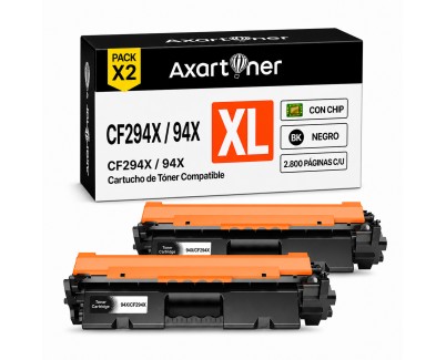 Compatible Pack x2 HP CF294X / 94X Negro Cartucho de Toner para HP LaserJet Pro M118 M118dw MFP M148 M148dw M148fdw M149fdw
