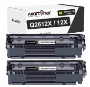 Compatible Pack x2 HP Q2612X / 12X Negro Cartucho de Toner para HP LaserJet 1010 1012 1015 1018 1020 1022 1022n 1022nw 3020 3030 3050 3052 3055 M1005 M1005mfp M1319 M1319f