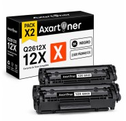 Compatible Pack x2 HP Q2612X / 12X Negro Cartucho de Toner para HP LaserJet 1010 1012 1015 1018 1020 1022 1022n 1022nw 3020 3030 3050 3052 3055 M1005 M1005mfp M1319 M1319f