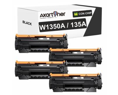 Compatible Pack x4 HP W1350A / 135A - CON CHIP - Negro Cartucho de Toner (NO usar en HP+ / Serie E) para HP LaserJet M209dw, MFP M234sdw, MFP M234sdn, MFP M234dw