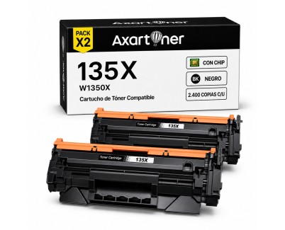 Compatible Pack x2 HP W1350X / 135X - CON CHIP - Negro Cartucho de Toner (NO usar en HP+ / Serie E) para HP LaserJet M207dw M209d M209dw / MFP M232dw M233dw M234d M234dw M234sdn M234sdw M235dw M235sdw M236dw M237dw