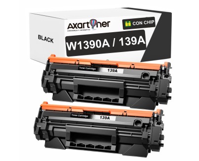 Compatible Pack x2 HP W1390A / 139A - CON CHIP - Negro Cartucho de Toner para HP LaserJet Pro 3001dn 3001dw 3002dn 3002dw 3003dn 3003dw 3004dn 3004dw / Lasejert Pro MFP 3101fdn 3101fdw 3102fdn 3102fdw 3103fdn 3103fdw 3104fdn 3104fdw