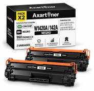 Compatible Pack x2 HP W1420A / 142A - CON CHIP - Negro Cartucho de Toner (NO usar en impresoras terminan en E)  para HP LaserJet MFP M140w LaserJet M110w M110 M140 M140w M139w