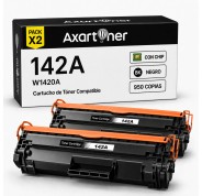 Compatible Pack x2 HP W1420A / 142A - CON CHIP - Negro Cartucho de Toner (NO usar en impresoras terminan en E)  para HP LaserJet MFP M140w LaserJet M110w M110 M140 M140w M139w