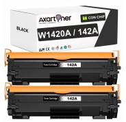 Compatible Pack x2 HP W1420A / 142A - CON CHIP - Negro Cartucho de Toner (NO usar en impresoras terminan en E)  para HP LaserJet MFP M140w LaserJet M110w M110 M140 M140w M139w