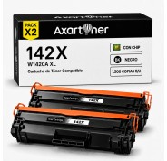 Compatible Pack x2 HP W1420A XL / 142X - CON CHIP - Negro Cartucho de Toner (NO usar en impresoras que terminan en E) para HP LaserJet MFP M140w LaserJet M110w M110 M140 M140w M139w