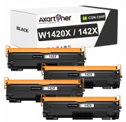 Compatible Pack x4 HP W1420A XL / 142XL - CON CHIP - Negro Cartucho de Toner (NO usar en impresoras que terminan en E) para HP LaserJet MFP M140w LaserJet M110w M110 M140 M140w M139w