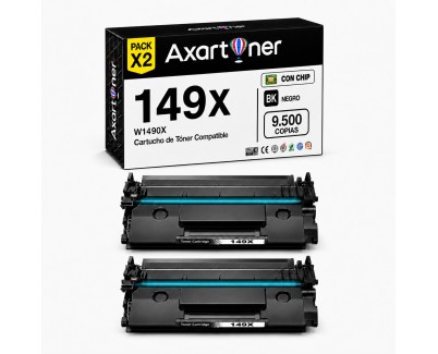 Compatible Pack x2 HP W1490X / 149X - CON CHIP - Negro Cartucho de Toner (NO usar en impresoras terminan en E) para HP LaserJet Pro 4002d 4002dn 4002dw 4002n MFP 4102dw MFP 4102fdn MFP 4102fdw MFP 4103dw MFP 4103fdn