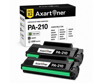 Compatible Pack x2 Pantum PA210 Negro Cartucho de Toner para Pantum P2200, P2500, M6500, M6550, M6600