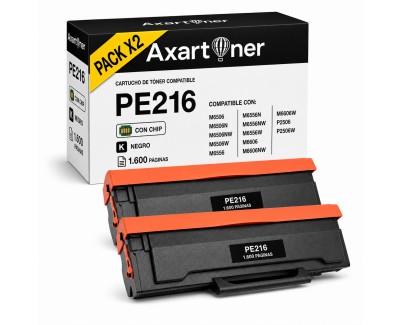 Compatible Pack x2 Pantum PE216 / PE-216 Negro Cartucho de Toner para Pantum P2506, P2506W, M6506, M6506NW, M6556, M6556NW, M6606, M6606NW