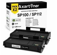 Compatible Pack x2 Ricoh Aficio SP100E / SP112 Negro Cartucho de Toner 407166 / SP100LE