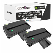Compatible Pack x2 Ricoh Aficio SP201N, SP204SN, SP203S, SP211, SP213 Negro Cartuchos de Toner 407999 / 407254 / SP 201E / SP 201HE