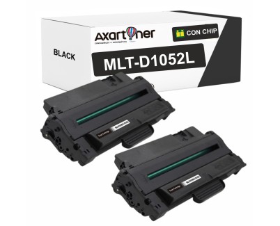 Compatible Pack x2 Samsung ML-1910 ML-1915 ML-2525 ML-2525W ML-2580N SCX-4600 SCX-4623F SCX-4623GN SF-650 ML1910 ML1915 ML2525 ML2525W ML2580N SCX4600 SCX4623F SCX4623CN SF650 Negro Cartucho de Toner MLT-D1052L / SU758A