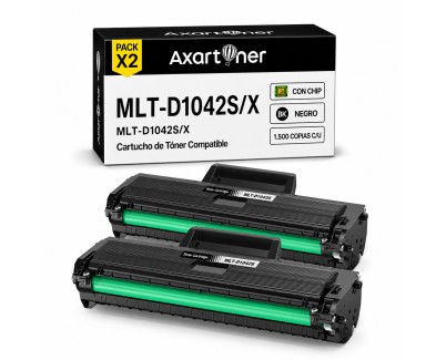 Compatible Pack x2 Samsung MLT-D1042S/X SU737A / SU738A Negro Cartucho de Toner para ML-1660, ML-1661, ML-1667, ML-1665, ML-1675, ML-1666, ML-1865, ML-1865W, SCX-3200, SCX-3205W, SCX-3201