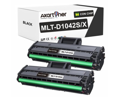 Compatible Pack x2 Samsung MLT-D1042S/X SU737A / SU738A Negro Cartucho de Toner para ML-1660, ML-1661, ML-1667, ML-1665, ML-1675, ML-1666, ML-1865, ML-1865W, SCX-3200, SCX-3205W, SCX-3201
