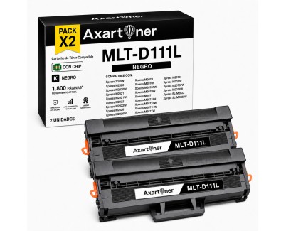Compatible Pack x2 Samsung MLT-D111L Negro Cartucho de Toner SU799A para Samsung Xpress SL M2026 M2070 M2020W M2021W M2020 M2022 M2022W M2026W M2070W M2070F M2070FW