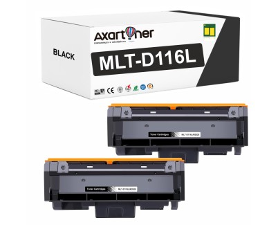 Compatible Pack x2 Samsung MLT-D116L Negro Cartucho de Toner SU828A para Samsung Xpress M2620D M2620ND M2625D M2625F M2625FN M2625N M2626 M2675F M2675FN M2676 M2820D M2820DW M2820ND M2825DW M2825ND M2826 M2830DW