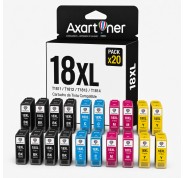 Compatible Pack x20 Epson T1811 / T1812 / T1813 / T1814 - 18XL Cartuchos de Tinta