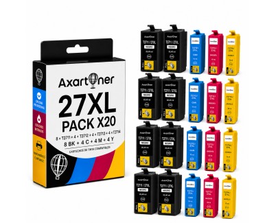 Compatible Pack x20 Epson T2711 / T2712 / T2713 / T2714 - 27XL Cartuchos de Tinta