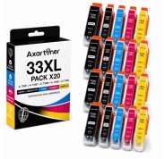 Compatible Pack x20 Epson T3351 / T3361 / T3362 / T3363 / T3364 - 33XL Cartuchos de Tinta para Expression Premium XP530 XP540 XP630 XP635 XP640 XP645 XP7100 XP830 XP900