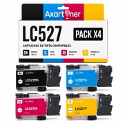 Compatible Pack x4 Brother LC-527 / LC527 Cartuchos de Tinta Pigmentada para Brother MFC-J4350DW MFC-J4550DW MFC-J6560DW MFC-J6960DW MFC-J6970DW MFC-J6975DW MFC-J6977DW