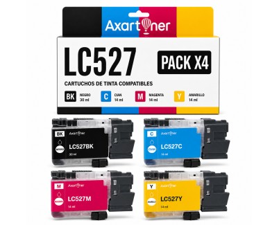 Compatible Pack x4 Brother LC-527 / LC527 Cartuchos de Tinta Pigmentada para Brother MFC-J4350DW MFC-J4550DW MFC-J6560DW MFC-J6960DW MFC-J6970DW MFC-J6975DW MFC-J6977DW