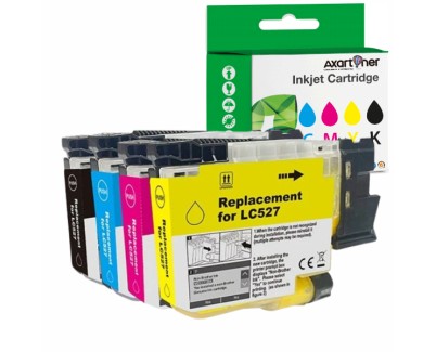 Compatible Pack x4 Brother LC-527 / LC527 Cartuchos de Tinta Pigmentada para Brother MFC-J4350DW / MFC-J4550DW