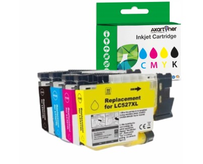 Compatible Pack x4 Brother LC-527XL / LC527XL Cartuchos de Tinta Pigmentada para Brother MFC-J4350DW / MFC-J4550DW