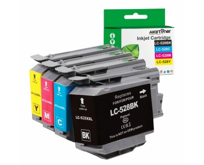 Compatible Pack x4 Brother LC-528 Cartuchos de Tinta LC528 para Brother MFC-J6760DW MFC-J6960DW MFC-J6975DW MFC-J6977DW