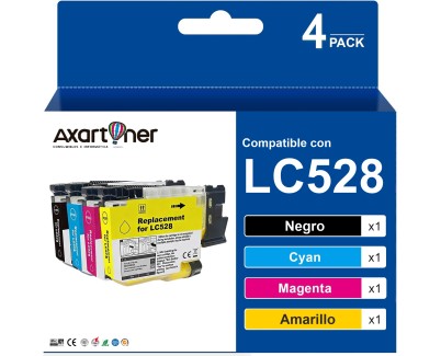 Compatible Pack x4 Brother LC-528 Cartuchos de Tinta LC528 para Brother MFC-J6760DW MFC-J6960DW MFC-J6975DW MFC-J6977DW